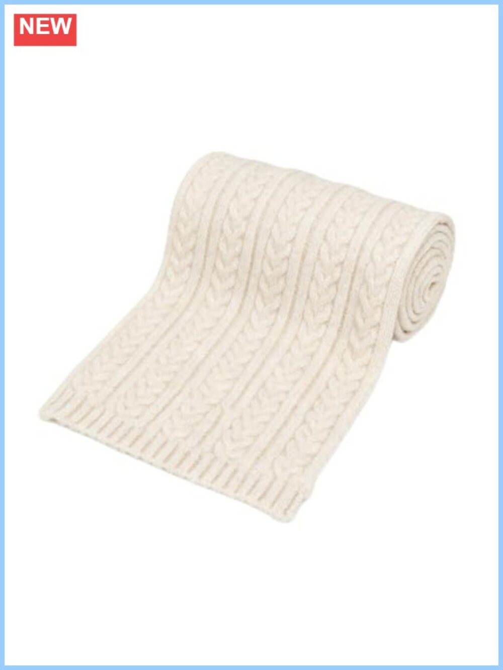 Chunky Cable Knit Ribbed Winter Scarf Ultra Warm Long Wrap 100% Polyester
